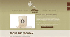 Desktop Screenshot of leavenothingunsaid.com